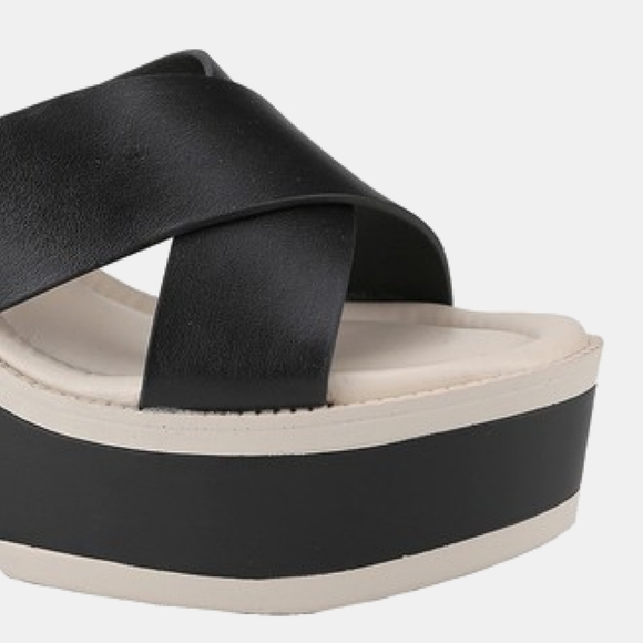 Cherish The Moments Contrast Platform Sandals in Black - Picture 3 of 11